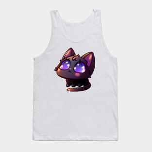 Black cat with purple eyes pleading Tank Top